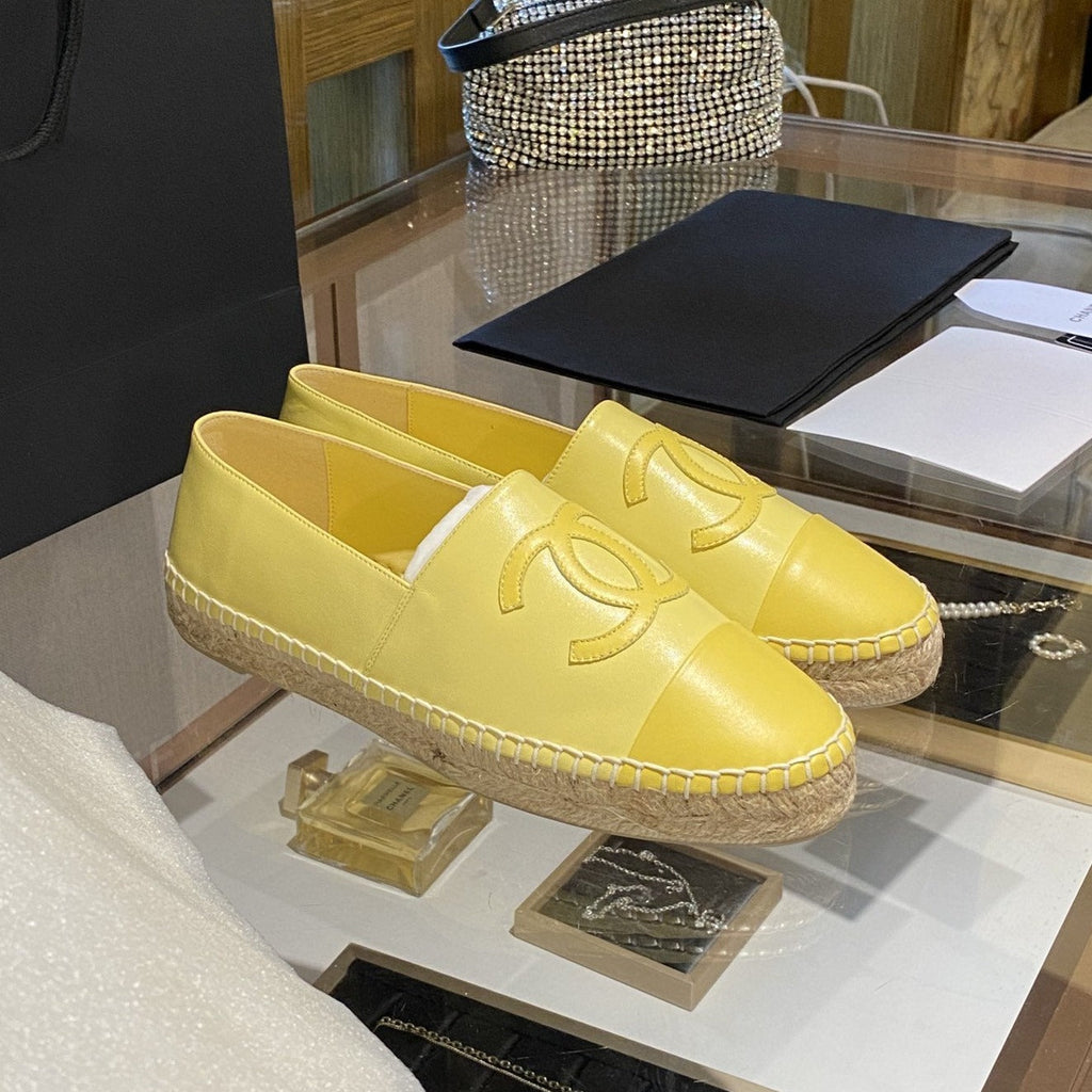 CHANEL ESPADRILLES YELLOW LAMBSKIN
