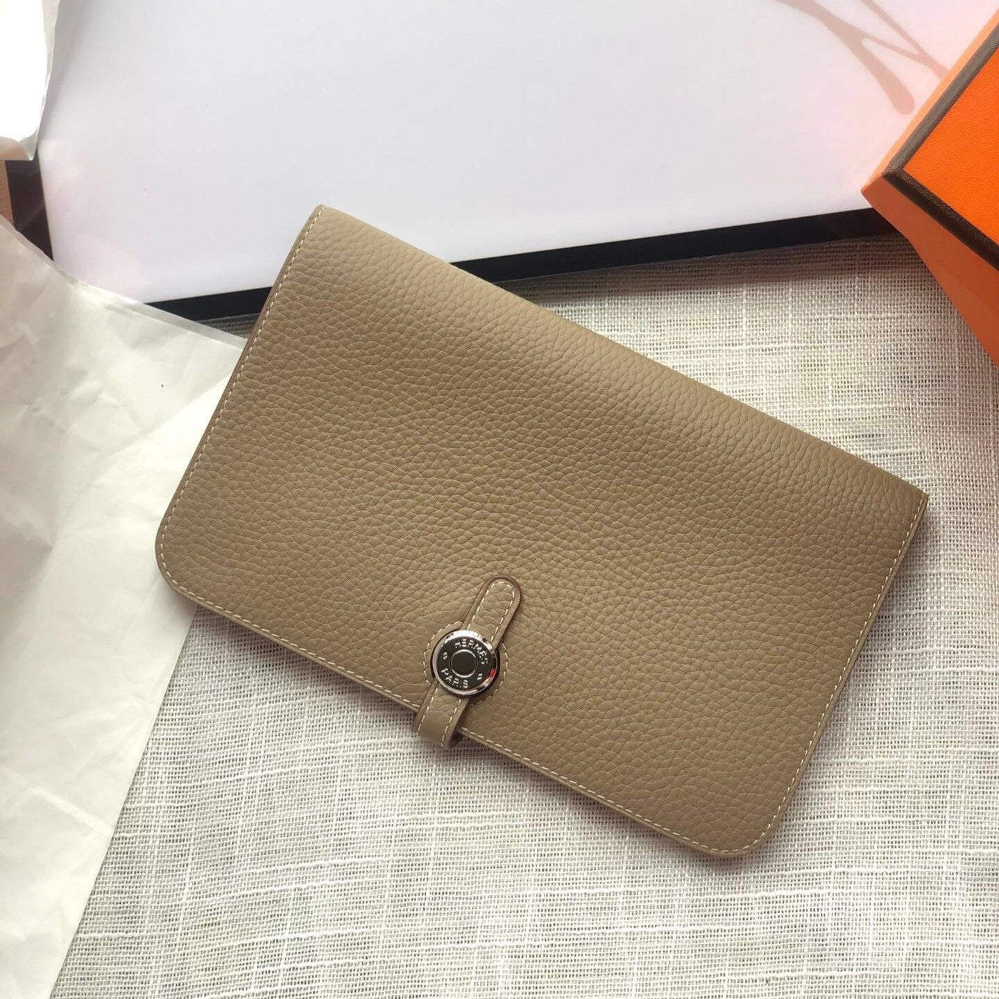 HERMES Dogon Wallet 20 KHAKI Togo Shw