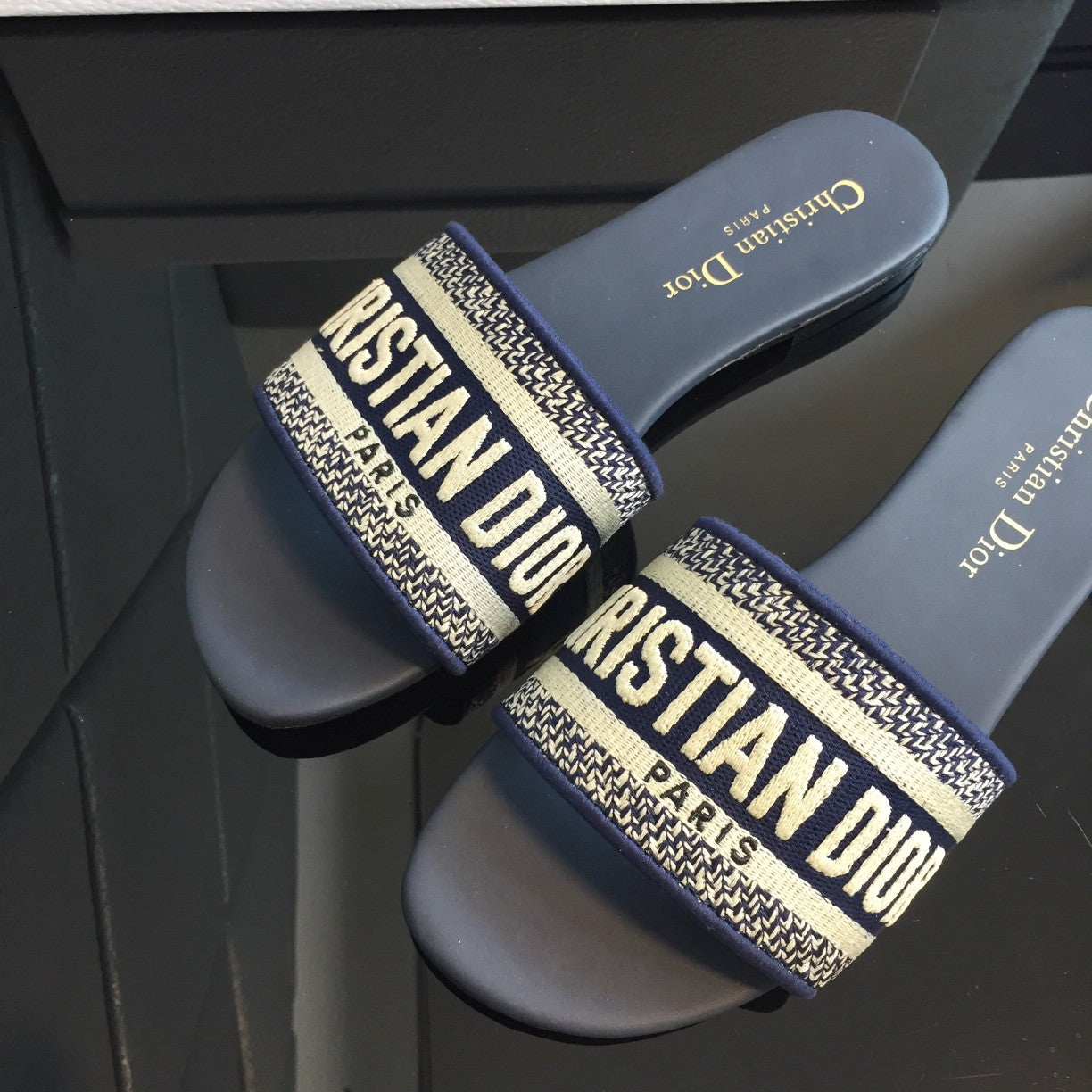 DIOR CD Mule Dway Slide 10mm Multi-motifs Style 51