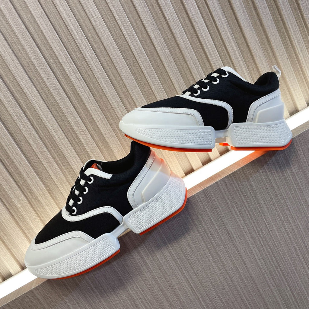 HERMES GIGA SNEAKER BLACK MIX WHITE SUEDE