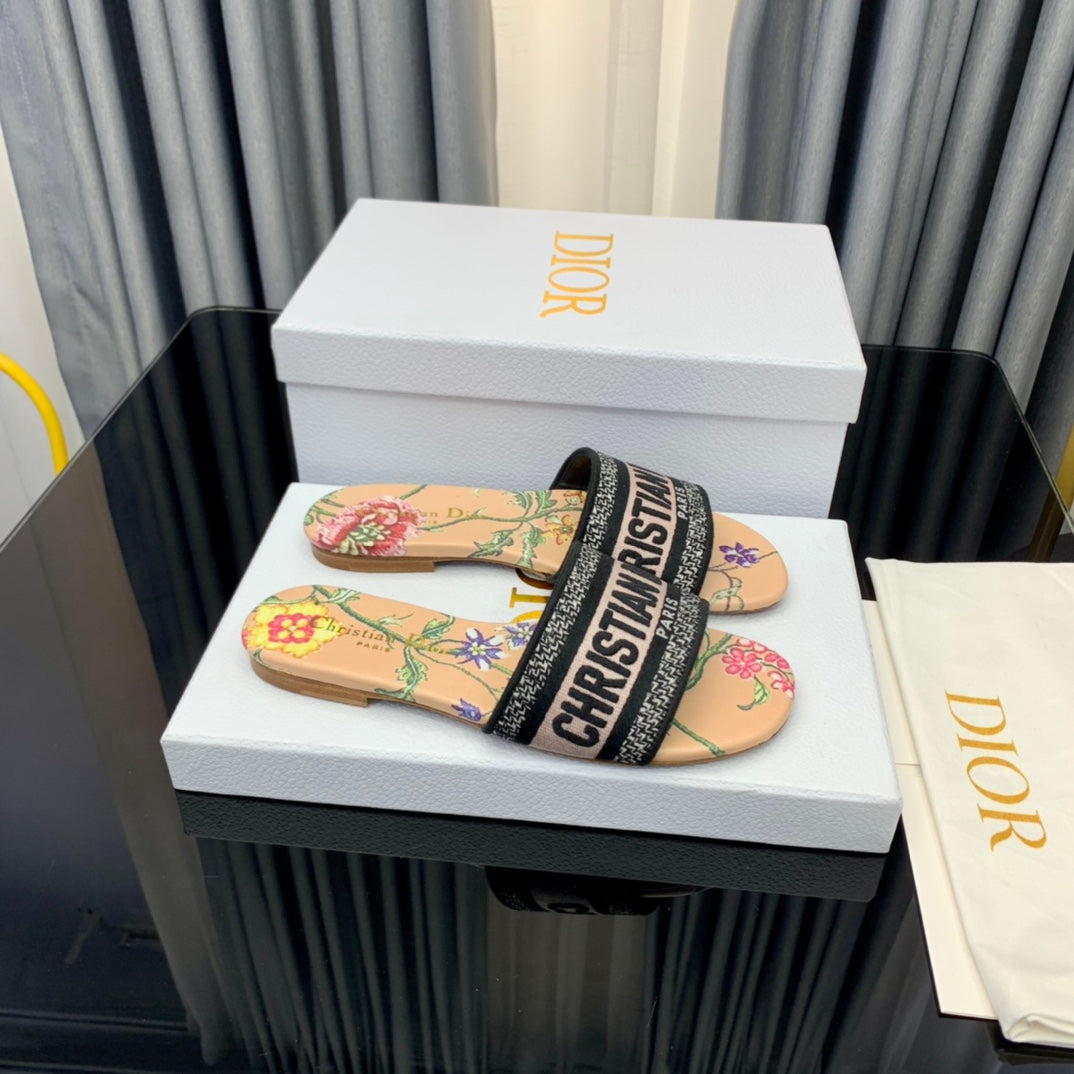 DIOR CD Mule Dway Slide 10mm Multi-motifs Style 53