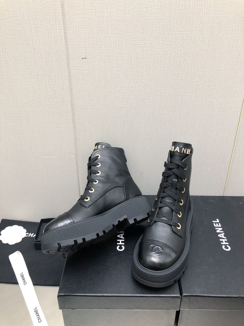 CHANEL MARTIN SHORT BOOTS BLACK LAMBSKIN