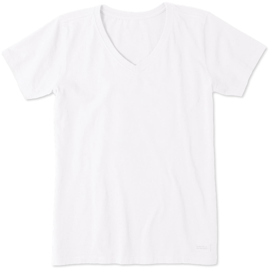 Women's Solid Short Sleeve Vee