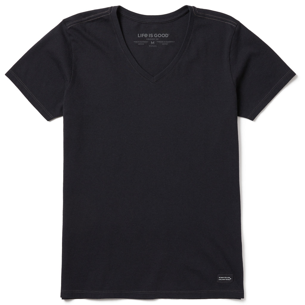 Women's Solid Short Sleeve Vee