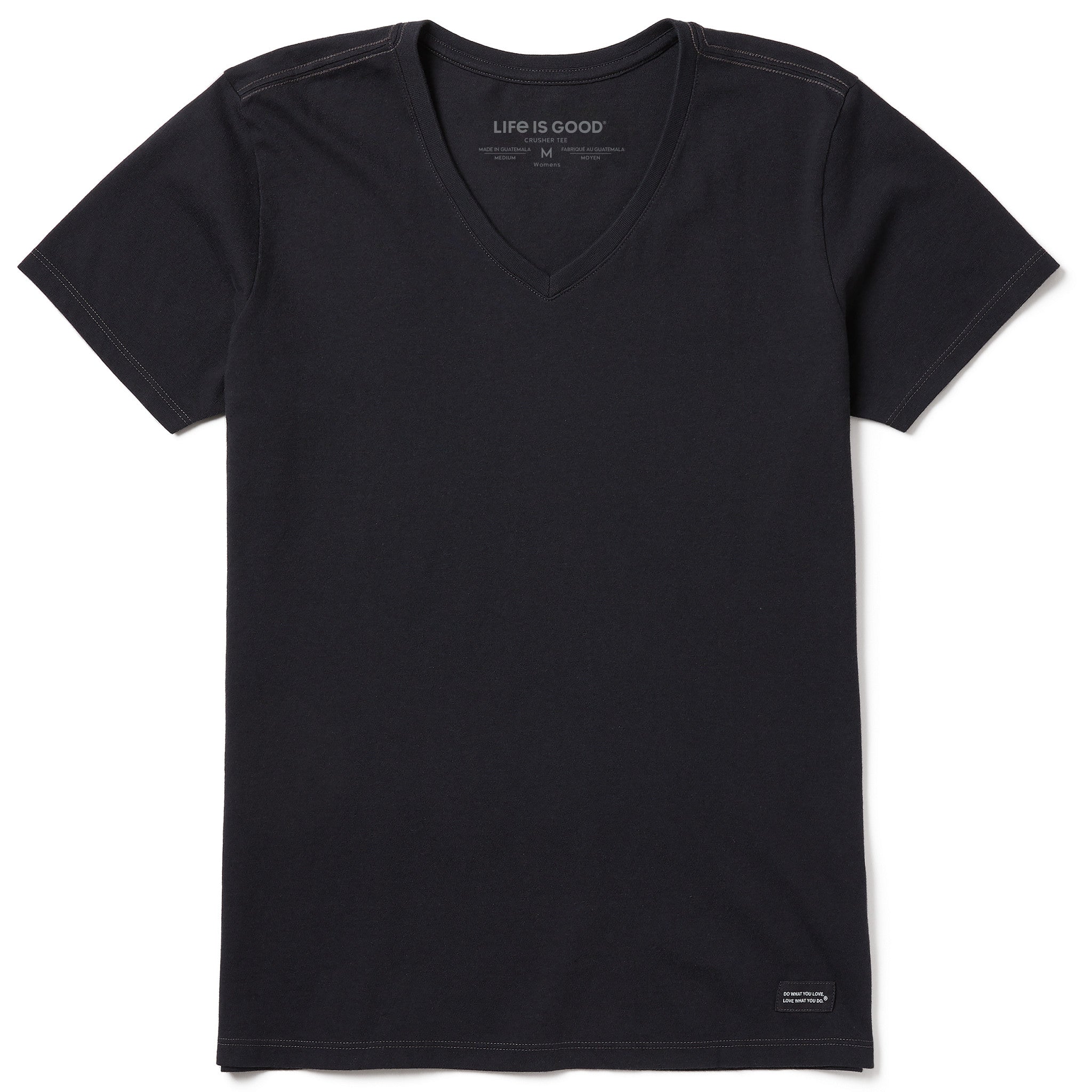 Women's Solid Short Sleeve Vee