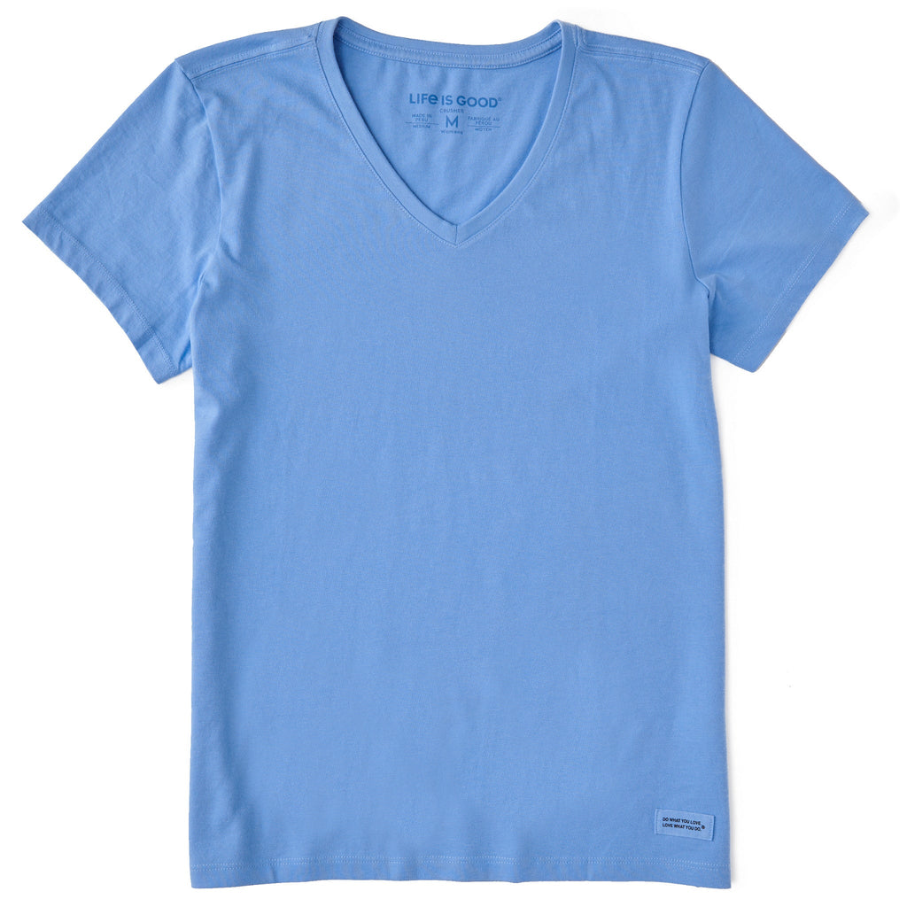 Women's Solid Short Sleeve Vee