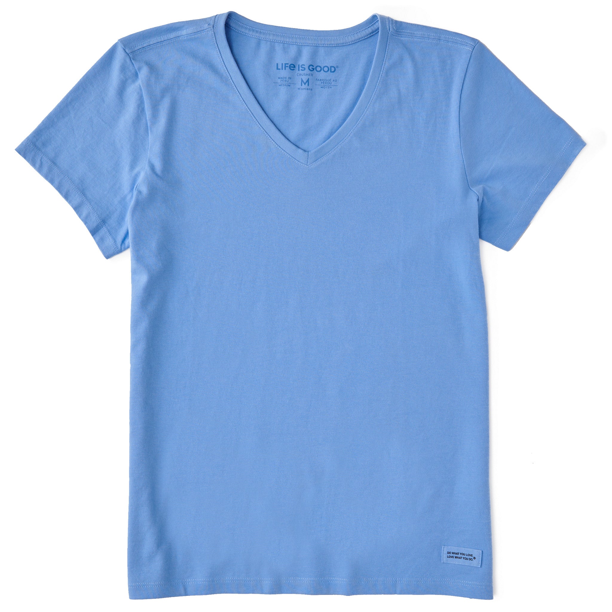 Women's Solid Short Sleeve Vee