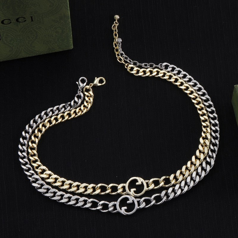 18K Double Gucci Chain Necklace