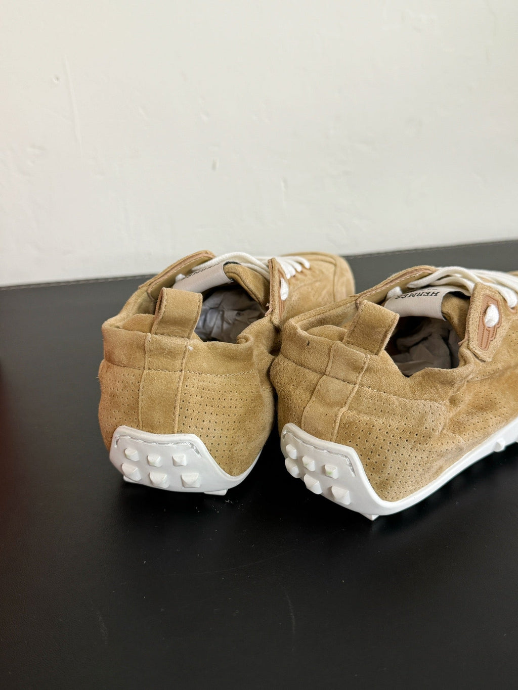 HERMES SKATEBOARD SHOES COPPER COLOR SUEDE