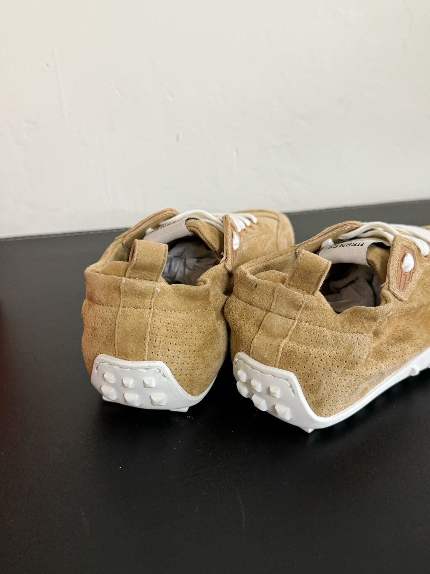 HERMES SKATEBOARD SHOES COPPER COLOR SUEDE