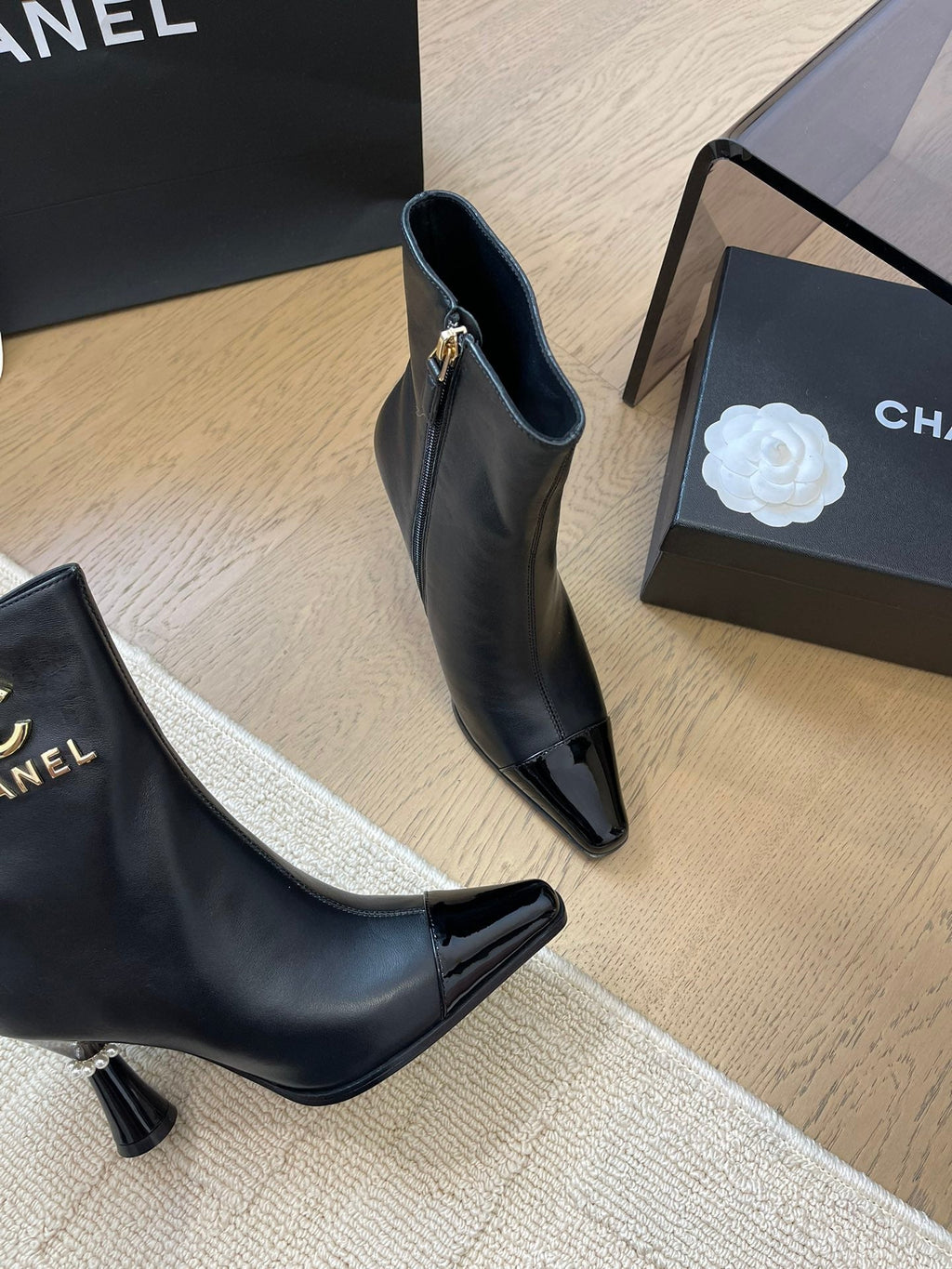 CHANEL BONGADE BOOTS IN BLACK CALFSKIN