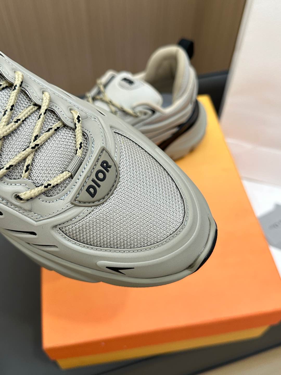 DIOR B44 BLADE SNEAKER PASTEL GRAY TECHNICAL MESH AND TECHNICAL FABRIC