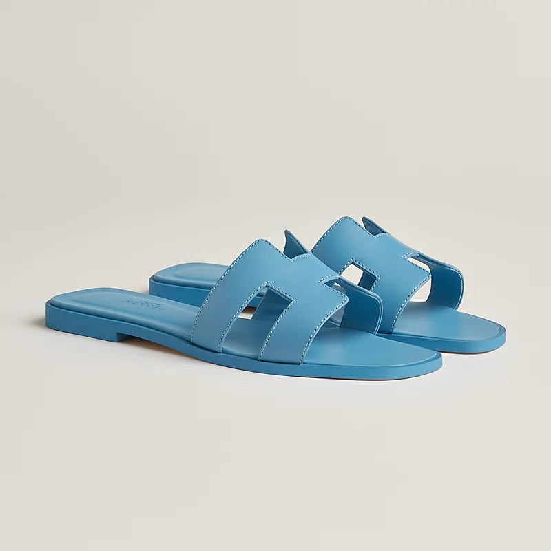 HERMES 0RAN SANDAL BLEU CAMEO