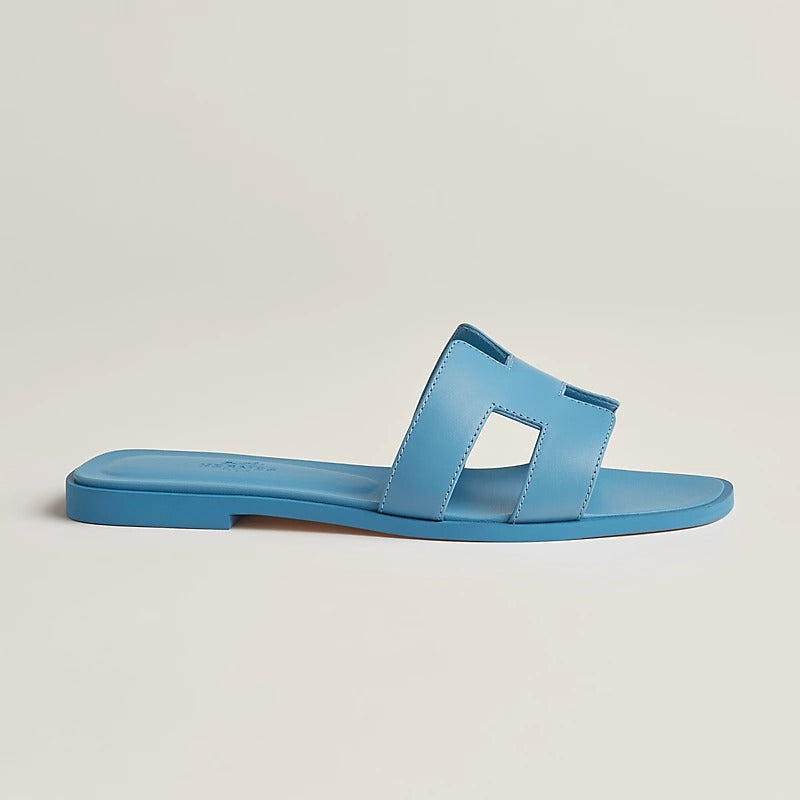 HERMES 0RAN SANDAL BLEU CAMEO